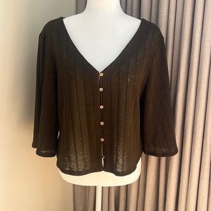 Batwing brown blouse